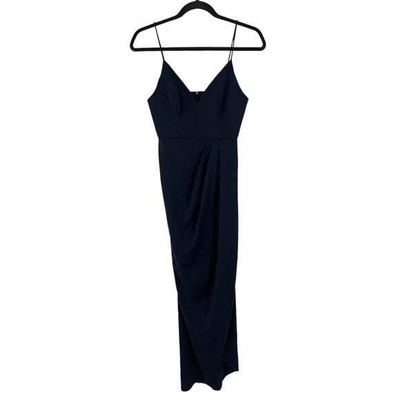 Shona Joy Dress Tulip hem maxi navy blue size 2 - Picture 1 of 8